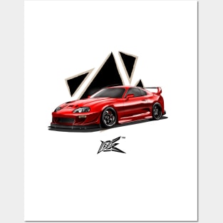 toyota supra a80 red Posters and Art